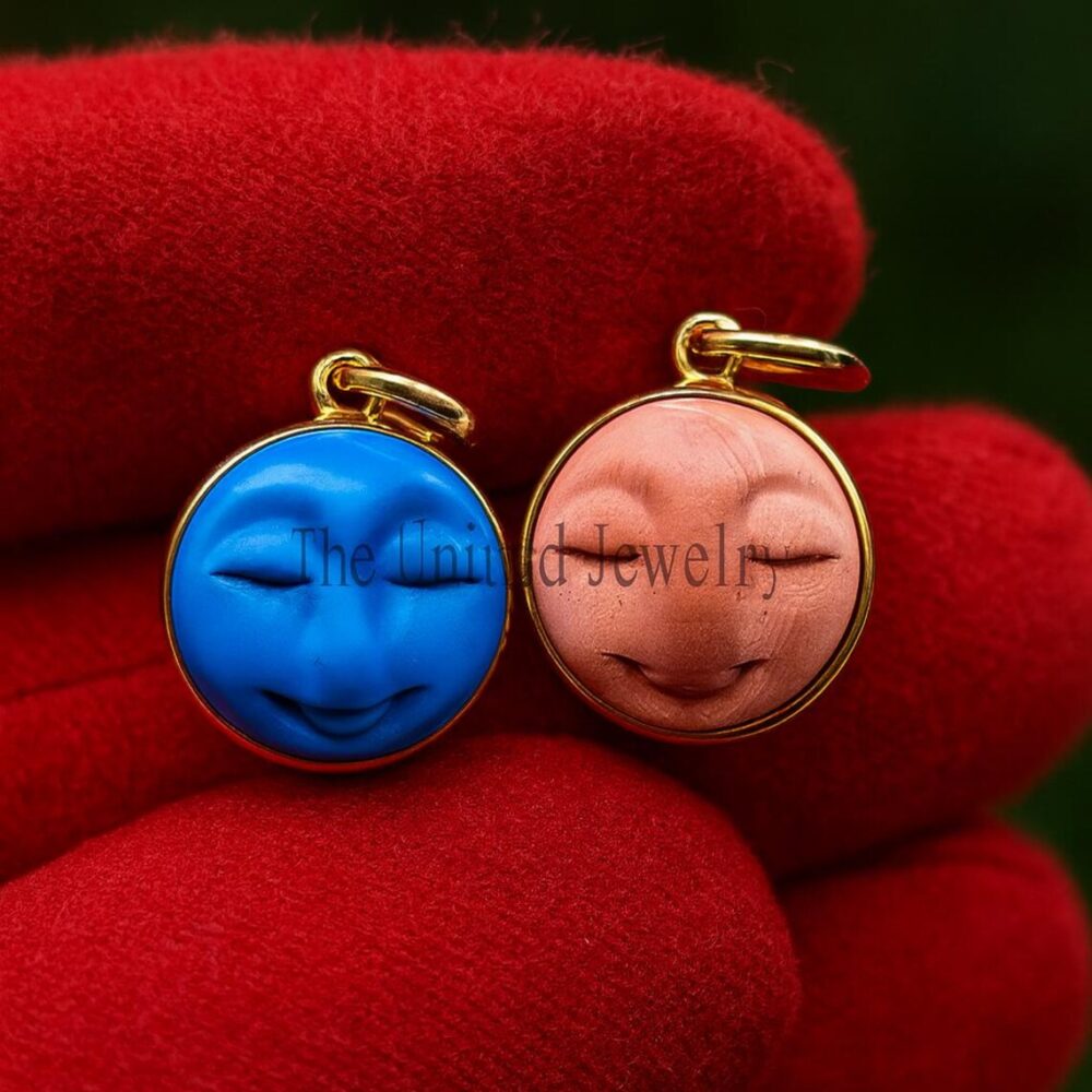 Handmade 925 Sterling Silver Designer face Charm Pendant Necklace Jewelry