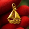 Gold Sailboat Pendant – 925 Sterling Silver Nautical Jewelry, Ocean Lover Gift, Sailing Charm