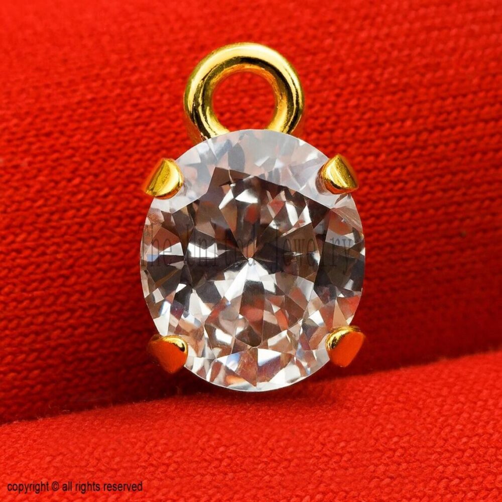 Oval Moissanite Gemstone Gold Plated Pendant For Men And Women Jewelry
