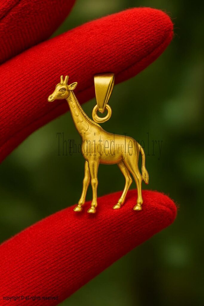 Gold Giraffe Pendant – 18K Plated Sterling Silver Animal Charm