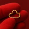 Gold Plated Sterling Silver Cloud Charm Holder Lock – Minimalist Pendant Connector