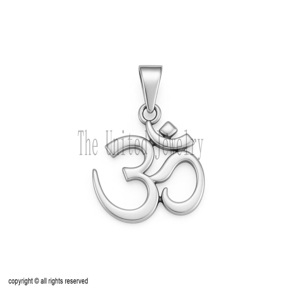 925 Sterling Silver Om Pendant | Aum Symbol Necklace | Hindu Spiritual Jewelry | Yoga Meditation Pendant