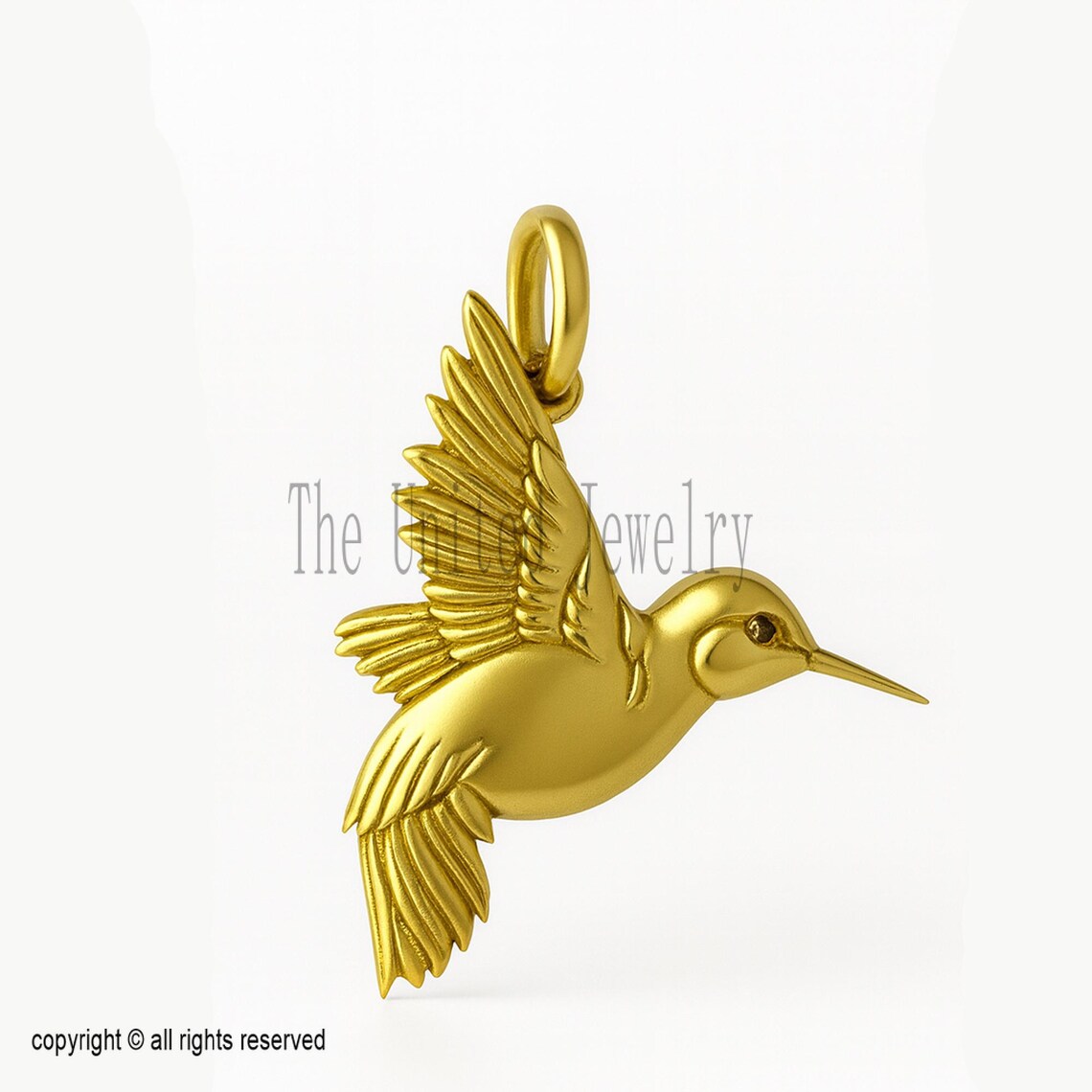 Gold Plated 925 Sterling Silver Bird Pendant Necklace, Flying Bird Charm