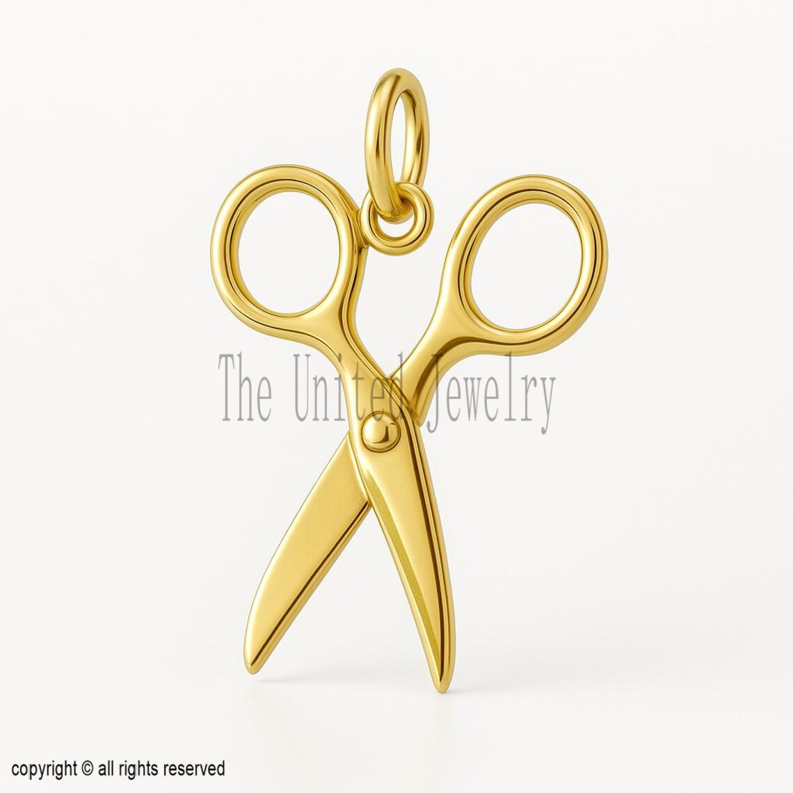 Gold Plated 925 Sterling Silver Scissors Pendant Necklace, Hairdresser Charm, Barber Jewelry, Minimal Gift