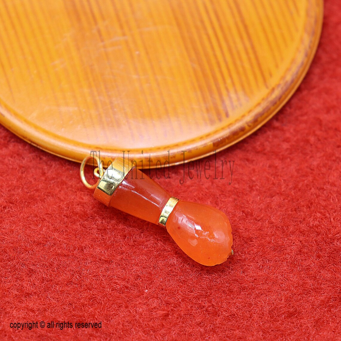 Carved Carnelian Figa Hand Lucky Charm Pendant 925 Sterling Silver Jewelry