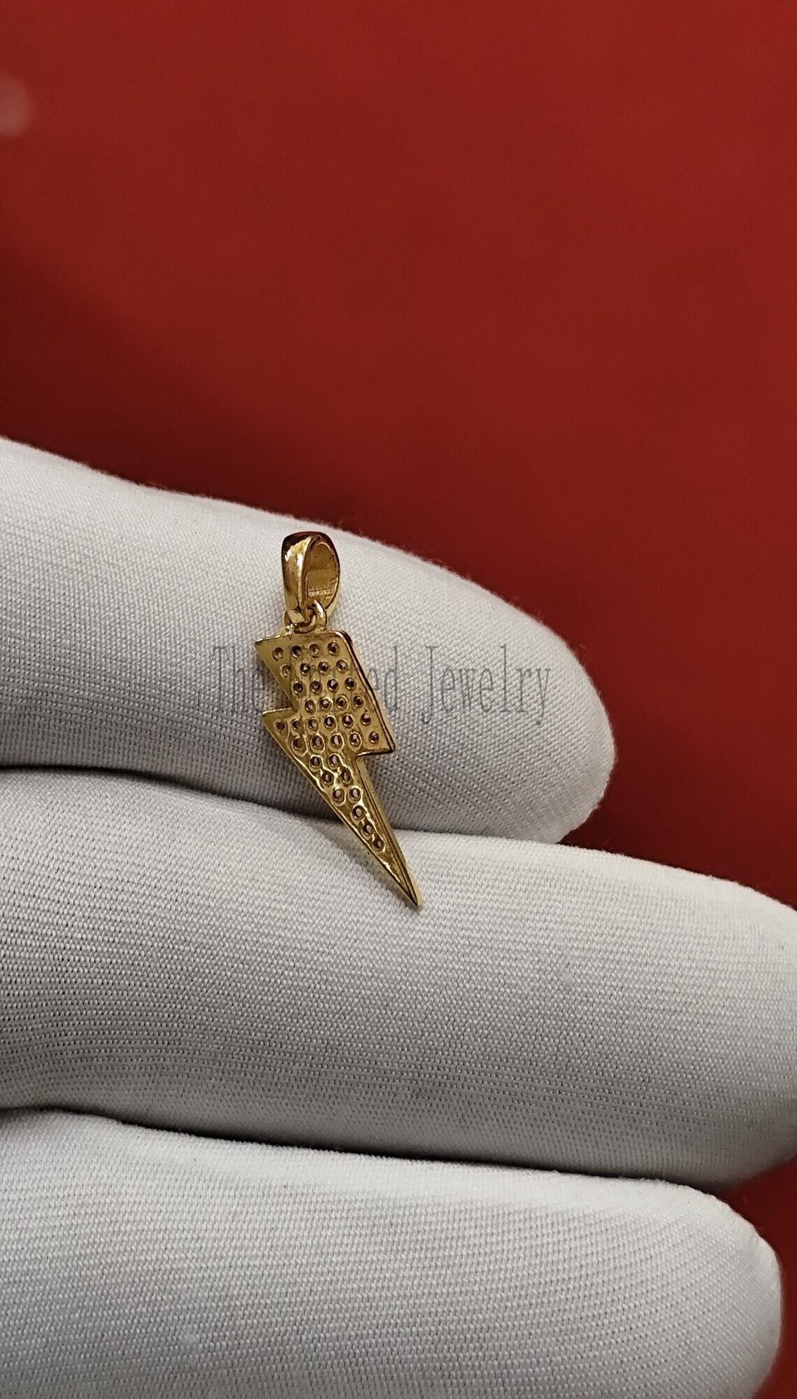 14K Gold Diamond Lightning Bolt Charm – Dainty Pendant