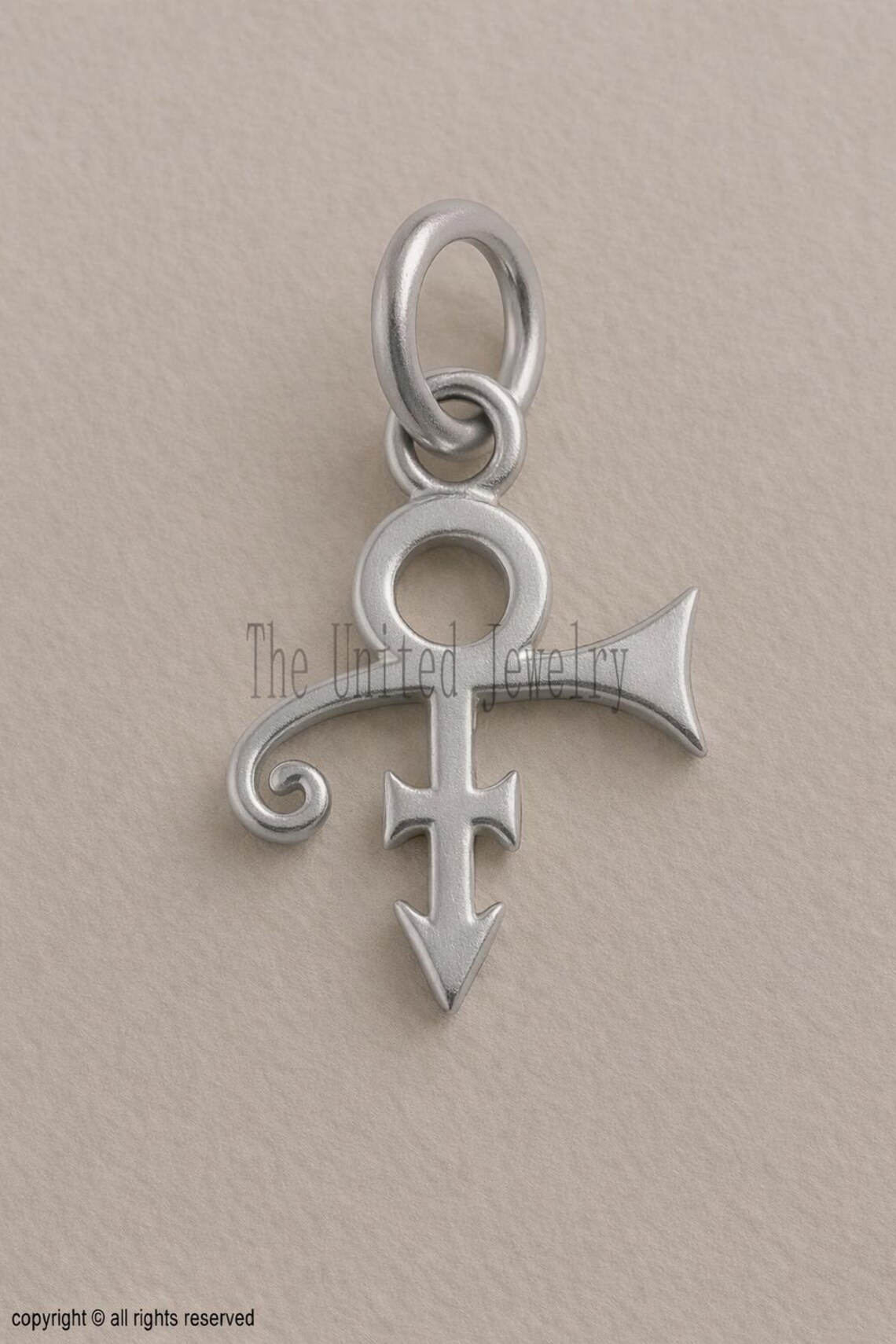 925 Sterling Silver Love Symbol Pendant | Gold Plated Prince Inspired Charm