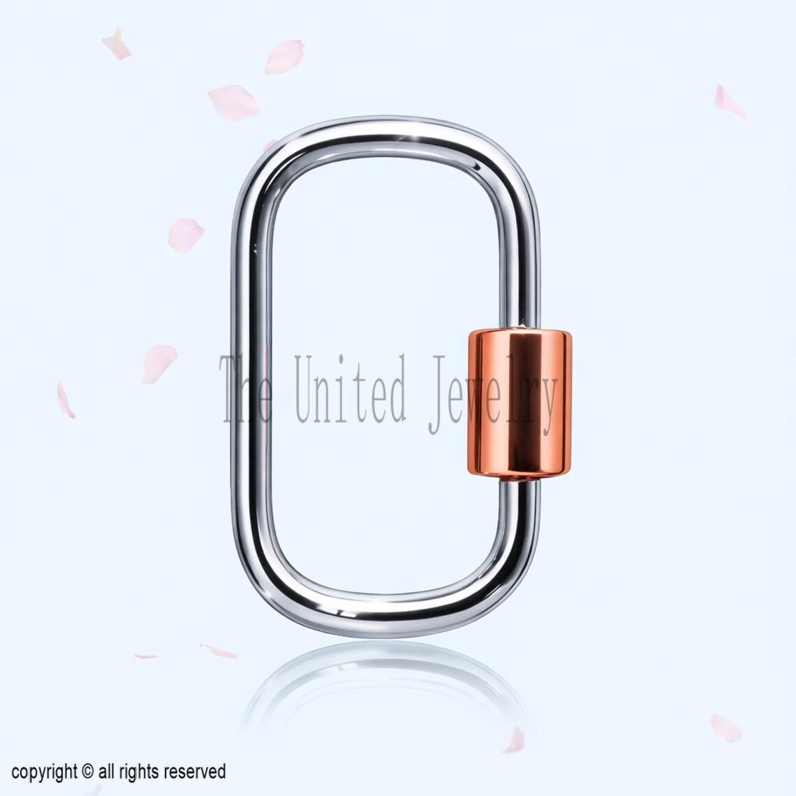 Two Tone Plating Handmade Carabiner Clasp Lock Jewelry Findings 925 Sterling Silver