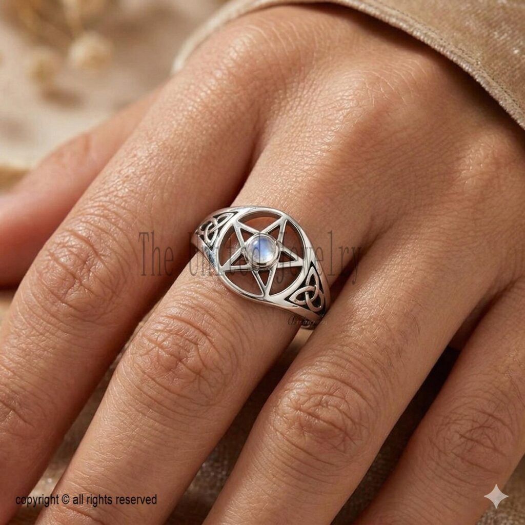 Moonstone Handmade Filigree Ring 925 Sterling Silver Jewelry