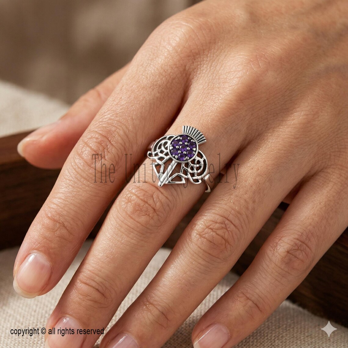 Amethyst Handmade Filigree Ring 925 Sterling Silver Jewelry