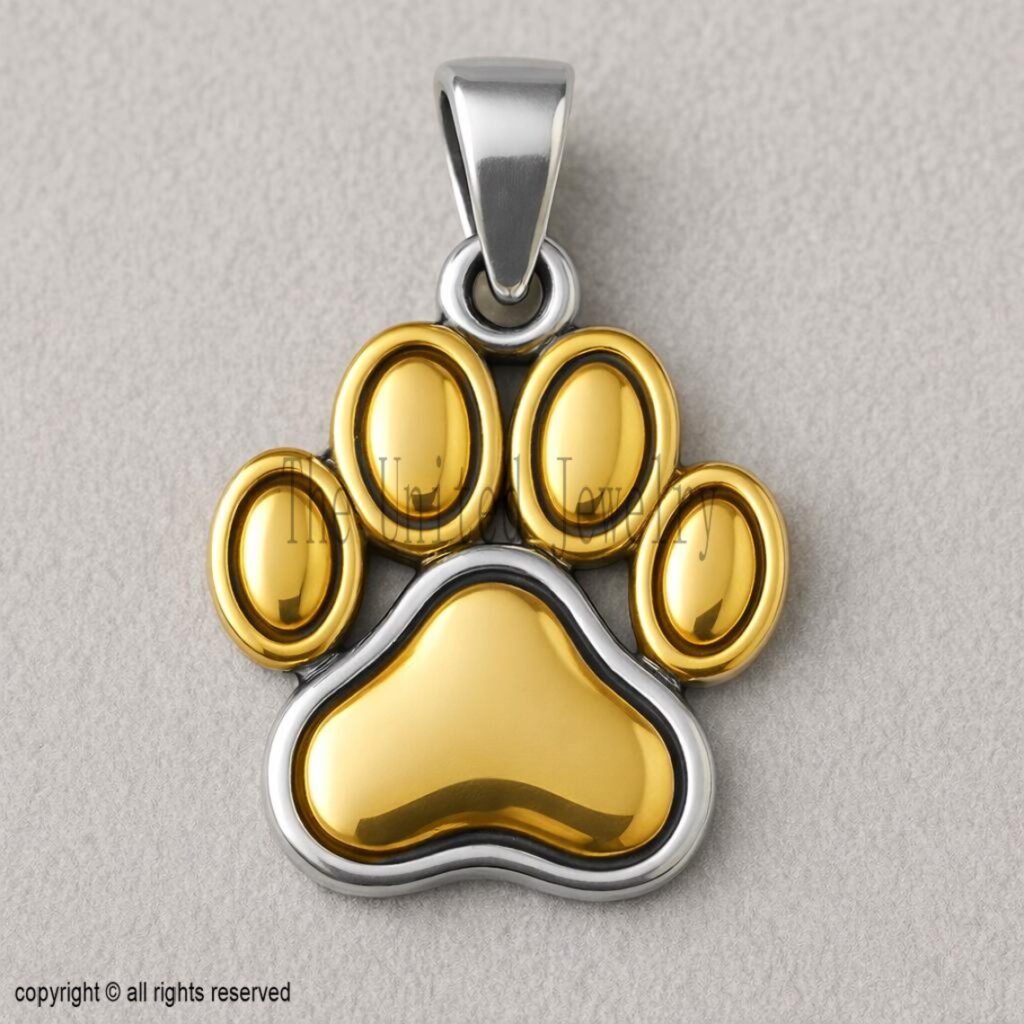 925 Sterling Silver Paw Print Pendant | Handmade Pet Memorial Jewelry | Dog Cat Lover Charm