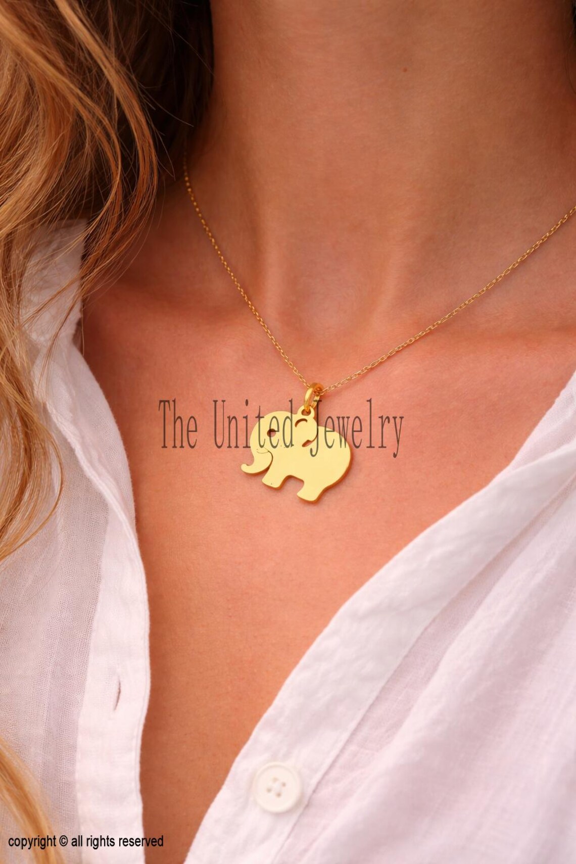 Gold Plated Elephant Pendant | Minimalist Good Luck Charm