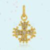 Micro Pave Diamond Cross Mythological Charm Pendant 925 Sterling Silver Jewelry