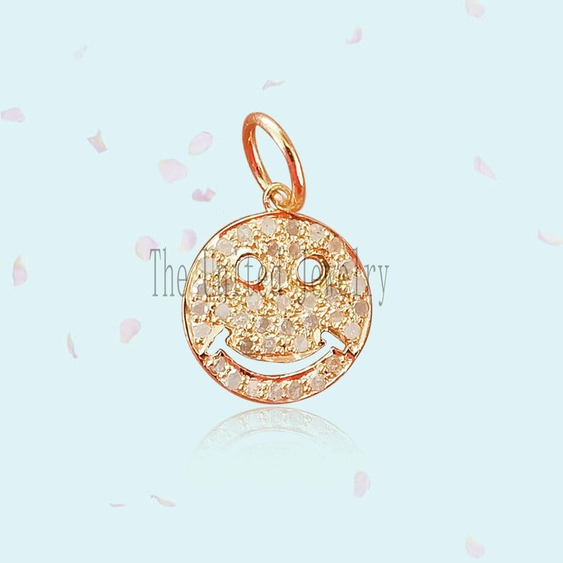925 Sterling Silver Face Charm Diamond Pendant Jewelry925 Sterling Silver Face Charm Diamond Pendant Jewelry