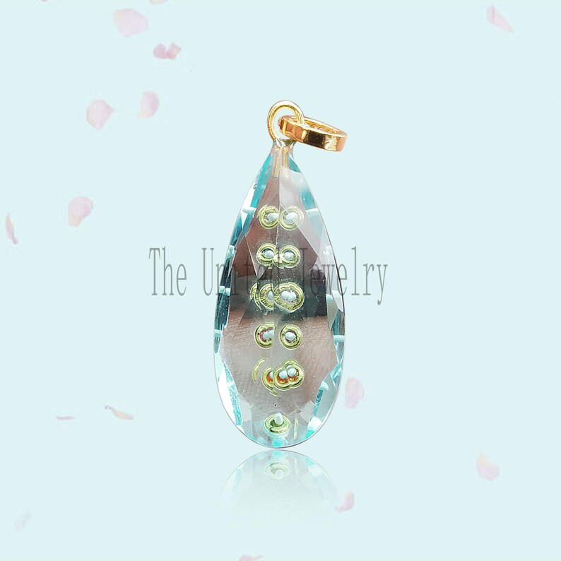 925 Sterling Silver Blue Topaz Multisapphire Pendant Jewelry