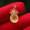 925 Sterling Silver Natural Lemon Quartz Pineapple Carving Pendant