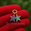 Turquoise Star Pendant: Small Sterling Silver Charm, 10mm