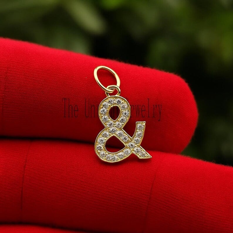 Dainty Diamond Handmade 925 Sterling Silver Symbol Pendant Necklace Jewelry