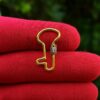 Multi Sapphire Key Shape Carabiner Clasp Lock Jewelry Findings 925 Sterling Silver