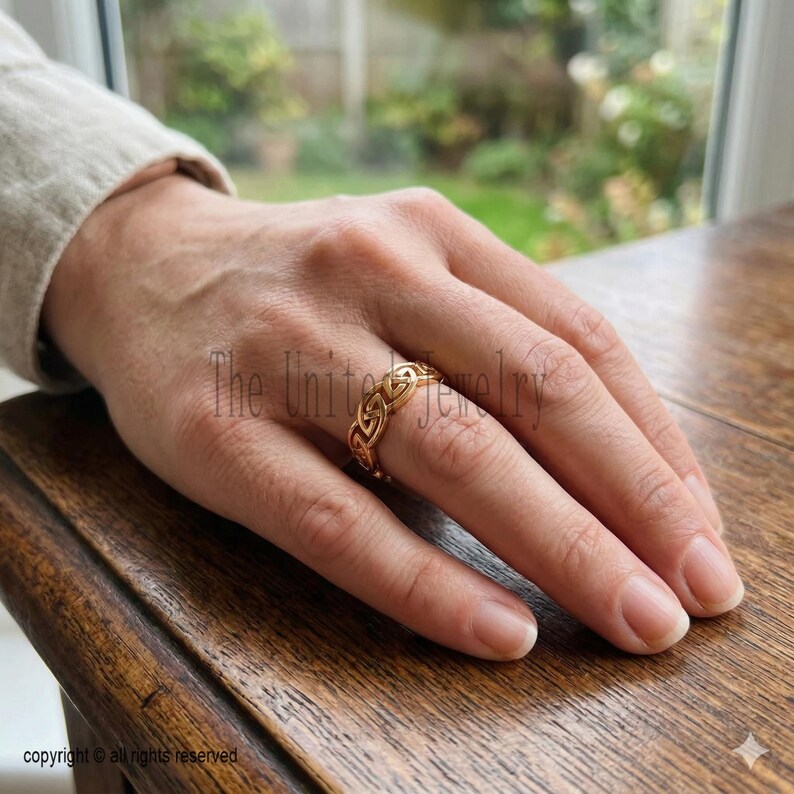 Yellow Gold Plated Handmade Filigree Ring 925 Sterling Silver Jewelry