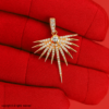 Micro Pave Diamond Starburst Design Pendant 925 Sterling Silver Jewelry