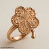 Rose Gold Clover Ring – Sterling Silver Lucky Charm