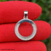 Textured Sterling Silver Round Bezel Pendant Setting - 15mm