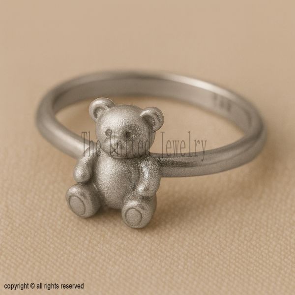 Gold Teddy Bear Ring – 18K Gold Plated Sterling Silver