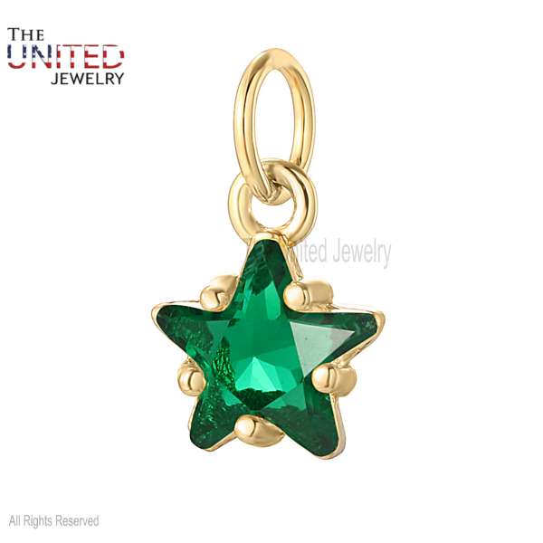 925 Sterling Silver Handmade Tsavorite Star Charm pendant Jewelry
