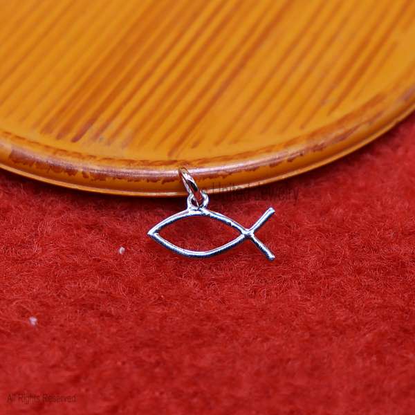 925 Sterling Silver Handmade Fish Charm Pendant Jewelry