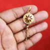 925 Silver Key Pendant, Floral Diamond Charm, Gold Plated Vintage Jewelry