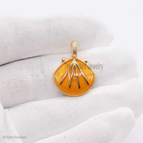 925 Sterling Silver Handmade Sea Shell Enamel Charm Pendant Jewelry