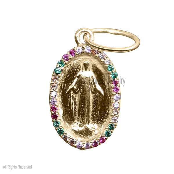 Handmade 925 Sterling Silver Blue Sapphire Mother Marry Charm Pendant Jewelry