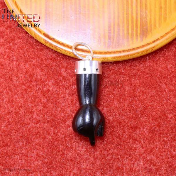 Handmade 925 Sterling Silver Black Onyx Figa Hand Charm Pendant Jewelry