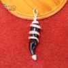 Handmade Italian Horn Sterling Silver With Diamonds and Black Onyx Charm