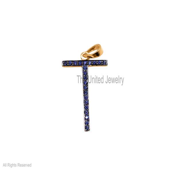 925 Silver T Letter Pendant, Initial Charm, Minimalist Alphabet Jewelry Gift