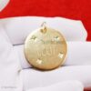 925 Silver Allah Pendant, Islamic Round Charm, Gold Plated Religious Jewelry