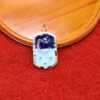 925 Silver Moon Star Pendant, Blue Enamel Celestial Charm, Gold Plated Jewelry