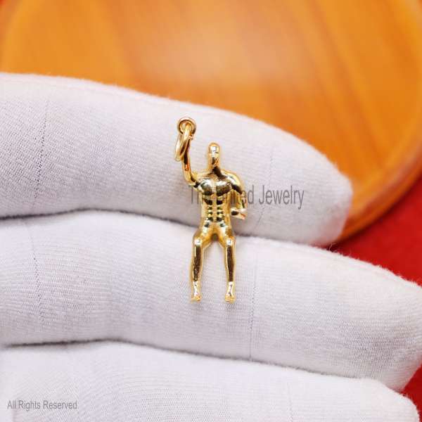 925 Silver Climbing Man Pendant, Unique Figure Charm, Gold Plated Jewelry Gift
