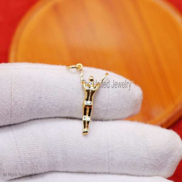 925 Silver Victory Male Pendant, Trophy Figure Charm, Gold Plated Jewelry Gift