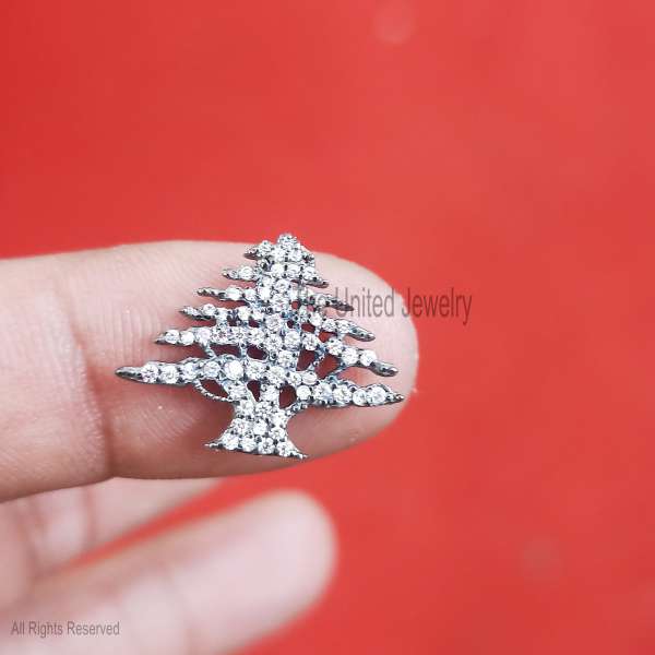 925 Silver Tree Pendant, Diamond Tree of Life Charm, Nature Jewelry Gift