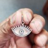 925 Silver Evil Eye Pendant, Diamond Protection Charm, Dainty Jewelry Gift