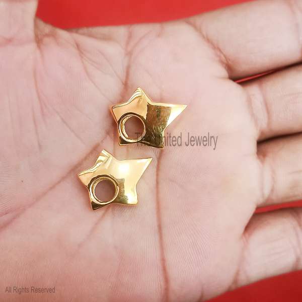 Minimalist 925 Sterling Silver Gold Plated Geometric Star Slider Pendants