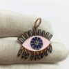Pink Enamel Evil Eye Pendant in 925 Sterling Silver