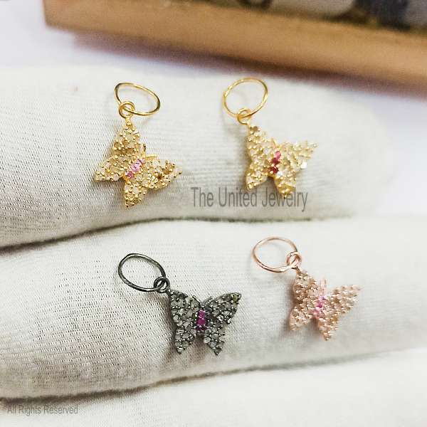 925 sterling silver, butterfly pendant, animal charm, sparkling butterfly, silver nature jewelry, dainty necklace charm, rose gold butterfly, gold butterfly pendant, pave silver jewelry, whimsical pendant, butterfly gift, layered necklace charm, ruby accent pendant, oxidized silver butterfly, minimalist jewelry.