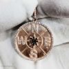 Sparkling Compass Medallion in 925 Sterling Silver