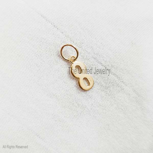 " Lucky Number 8 Charm in 925 Sterling Silver"