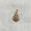 Dainty Champagne Pave Disc Pendant in 925 Sterling Silver