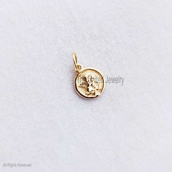 Tiny Cherub Angel Medallion in 925 Sterling Silver