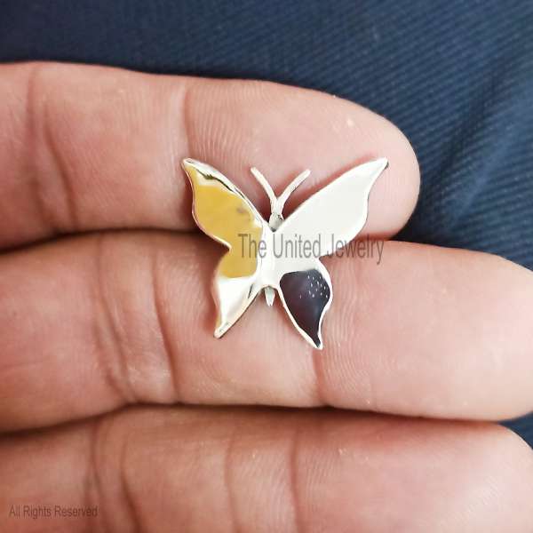 Detailed Pave Butterfly Pendant in 925 Sterling Silver